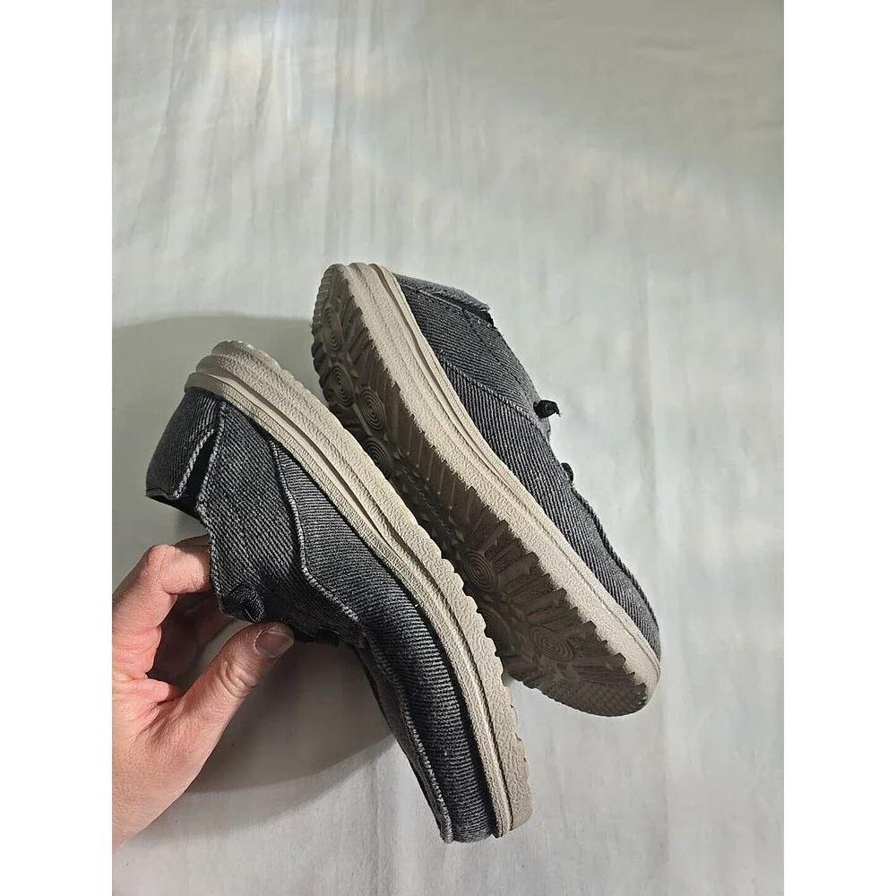 Skechers Boys‎ Melson Volgo Gray Black Slip On Sneakers Size US 1.5 Loafers